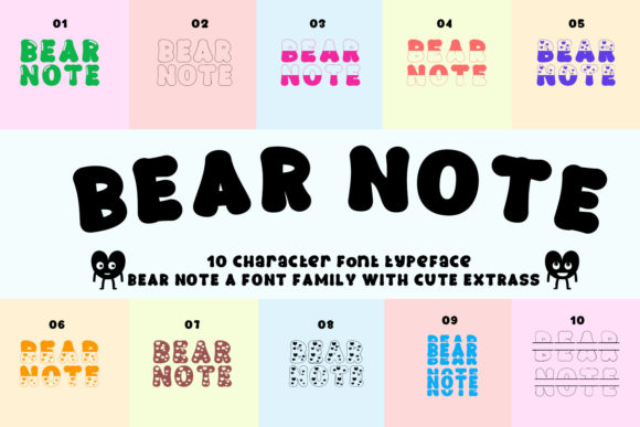 Bear Note Display Font for Playful Editorial Design